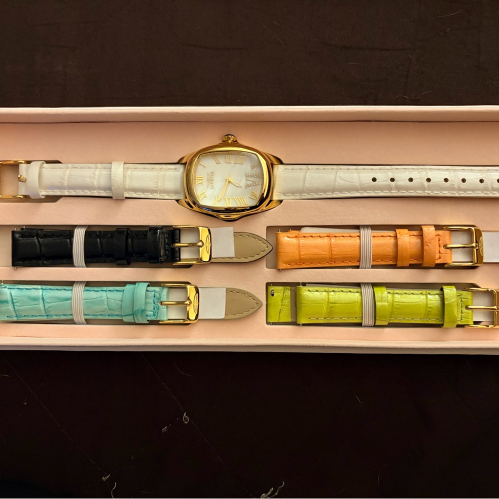 Invicta Lupah Gold Watch with 5 Interchangeable Straps